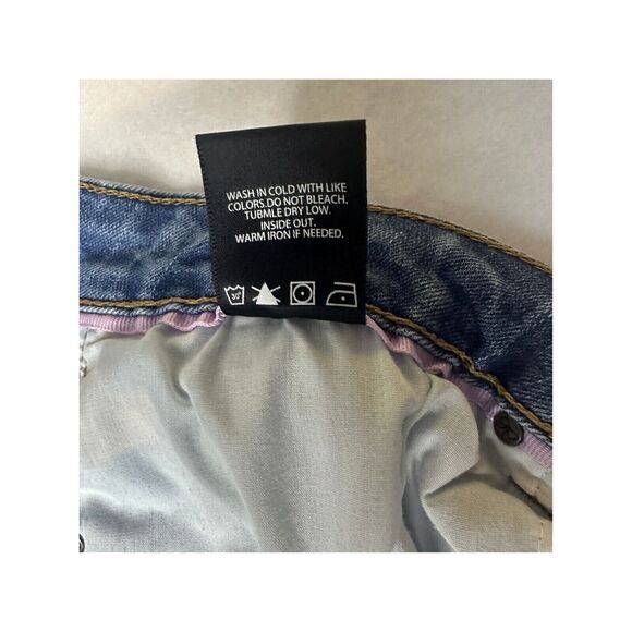 Nanette Lepore Denim Crop Cuffed Skinny Jeans Size 10 Distressed Medium Wash - Picture 8 of 10